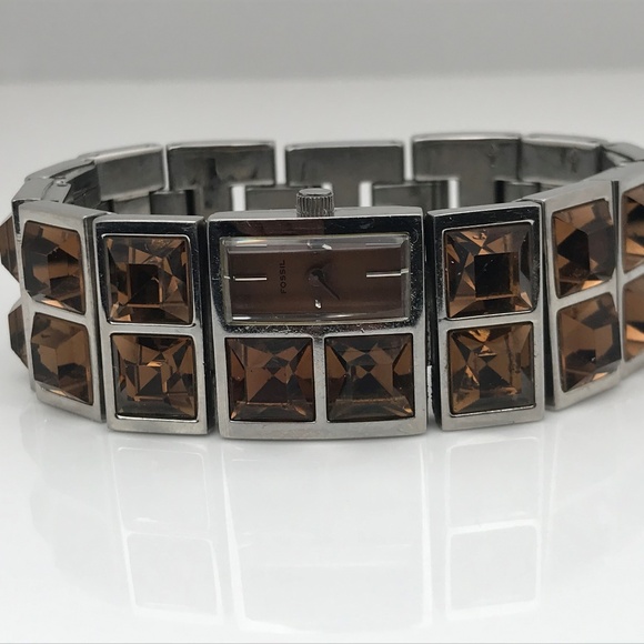 Fossil F2 Women Watch Unique Watch Brown Crystal A - Picture 6 of 8